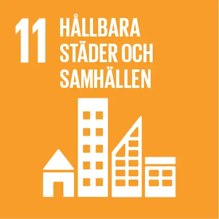 Ikon för FN:s globala mål 11 Hållbara städer och samhällen