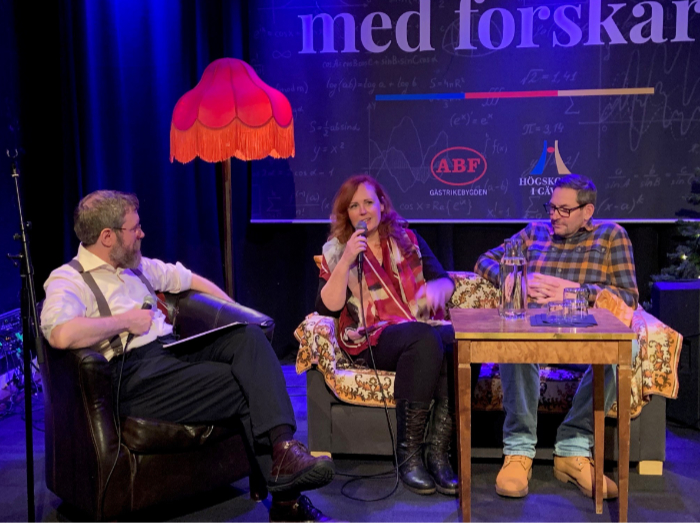 Henrik Harrysson, Silvia Edling och Daniel Pettersson AW med forskare