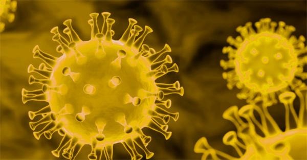 Coronavirus i färgerna gult