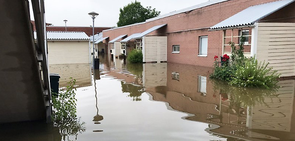 Bild på Gävle efter översvämning 2021