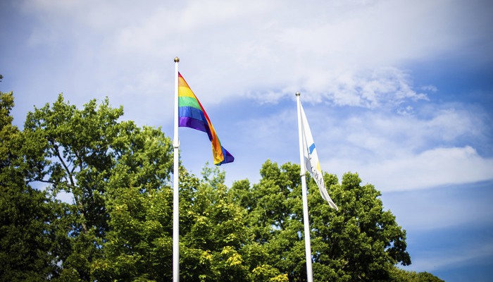 Regnbågsflagga, Gävle Pride. 20200820.