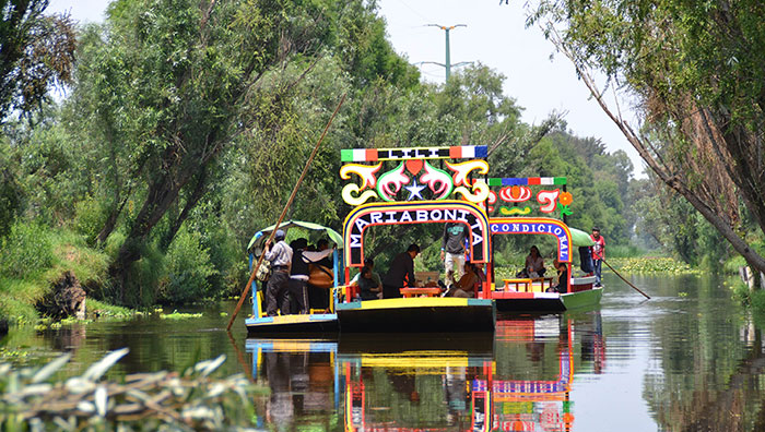 Boat trips along the Xochimilco canals are a popular destination for locals and tourists alike.