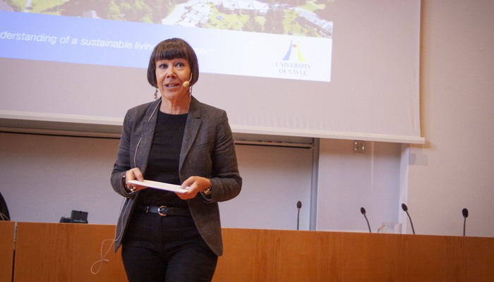 Rektor Ylva Fältholm under WCE congress.