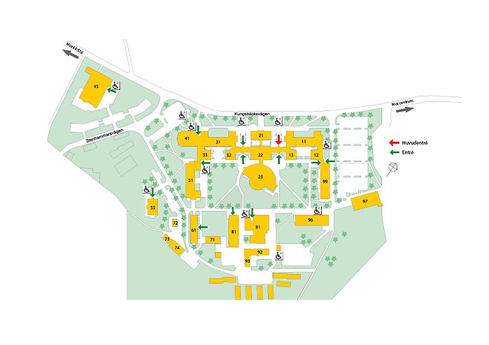 Map showing accessible parking spaces