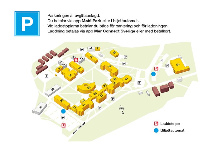 Parkeringskarta Högskolan i Gävle
